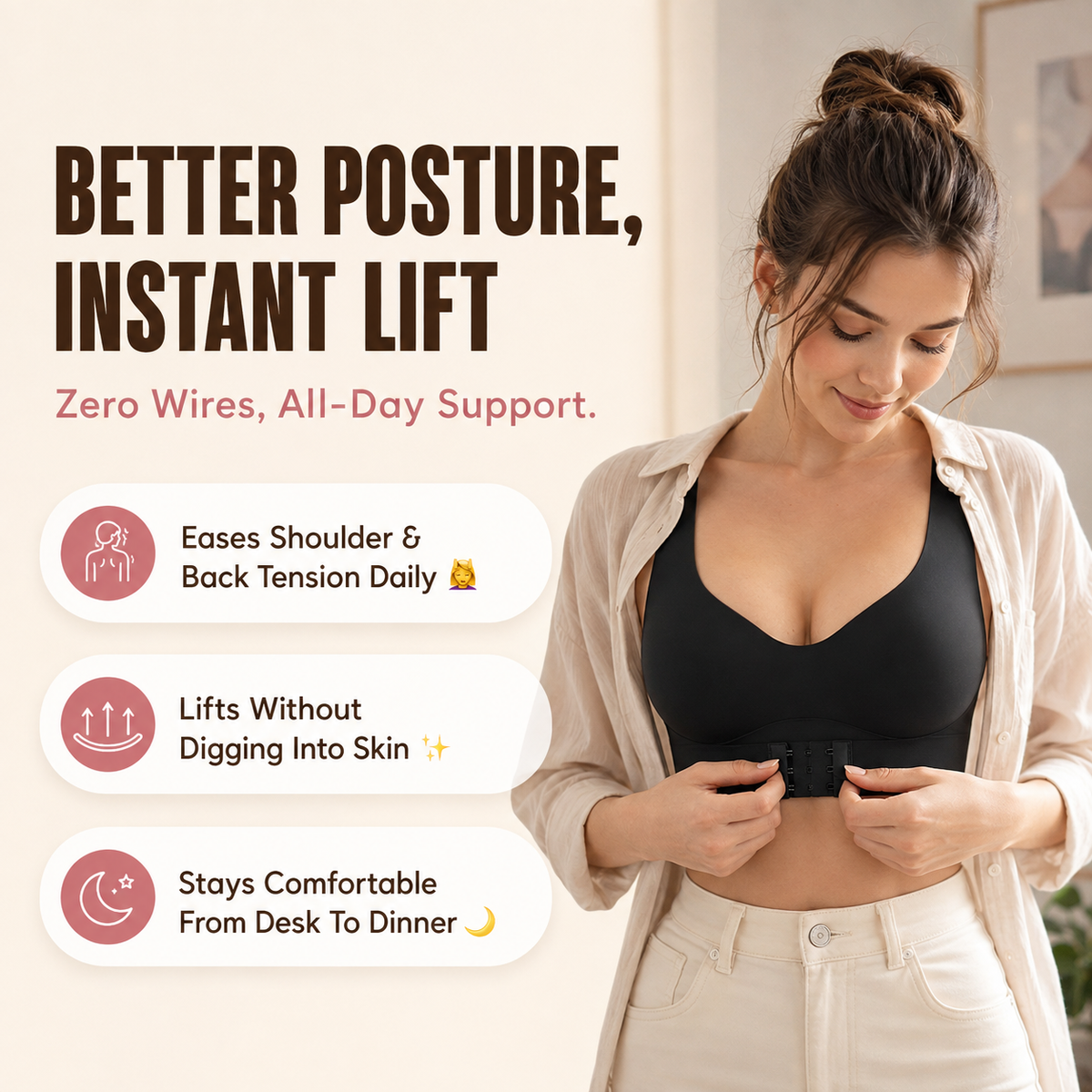 Wireless Posture Support Bra