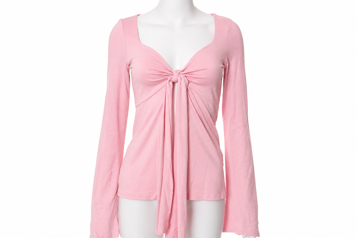 Solid Knot Front Split Hem Tee